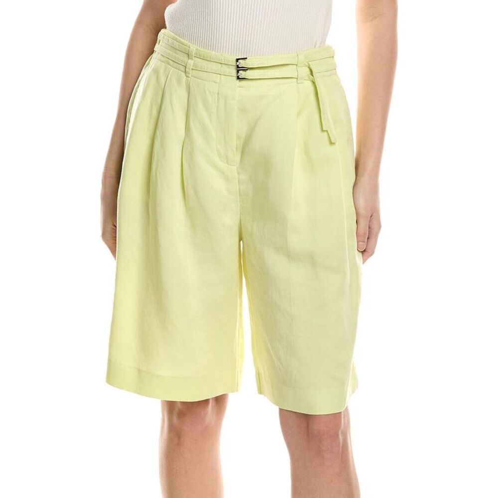 Hugo Boss Womens  Tilena Linen-Blend Short, Green